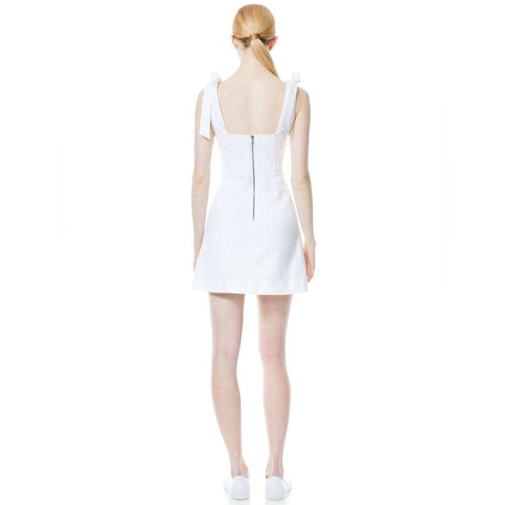 Alice + Olivia White Tie-Shoulder Mini Dress - Picture 6 of 8
